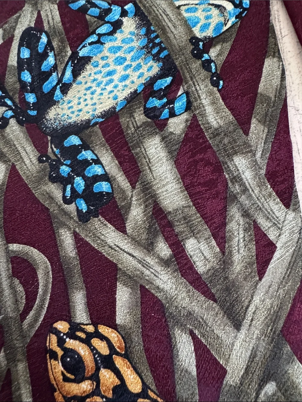 Poison Dark Frog Silk Tie Marc Dennis Endangered Species Bruce's Rainforest
